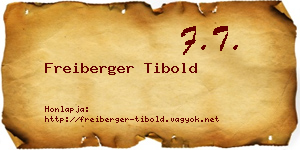 Freiberger Tibold névjegykártya